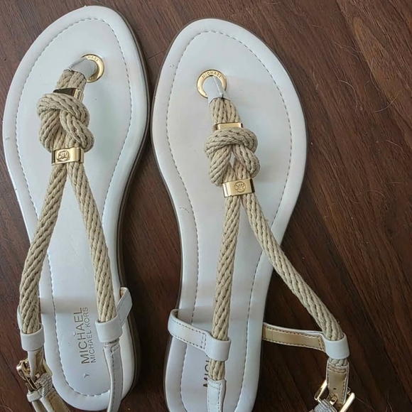 Michael Kors Shoes - Brand New W/o Tags Michael Kors Gold and Cream Rope Sandals